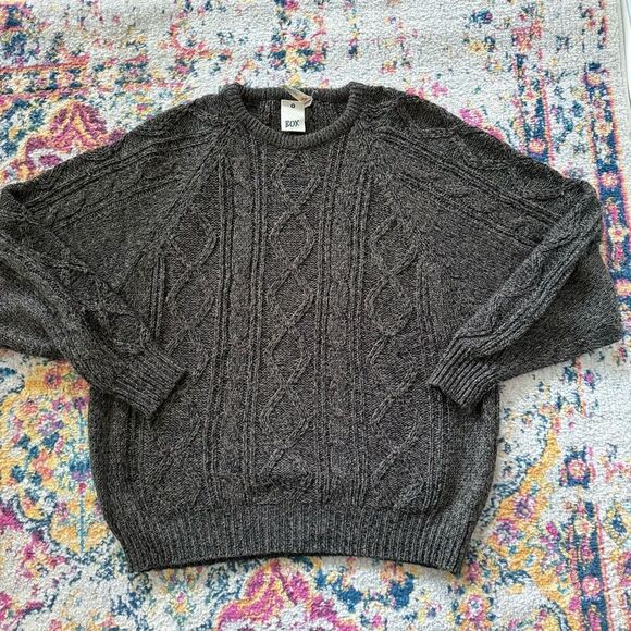 90s vintage slouchy oversized cable knit wool crewneck jumper - Picture 8 of 11